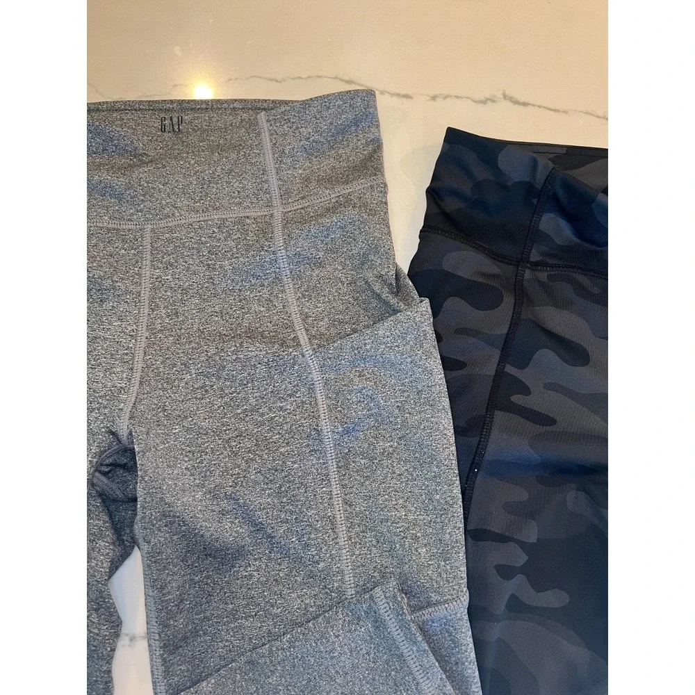 Lot of 2 Teen Girls Gap Leggings Size‎ Large Very Good Condition Camouflage Gray